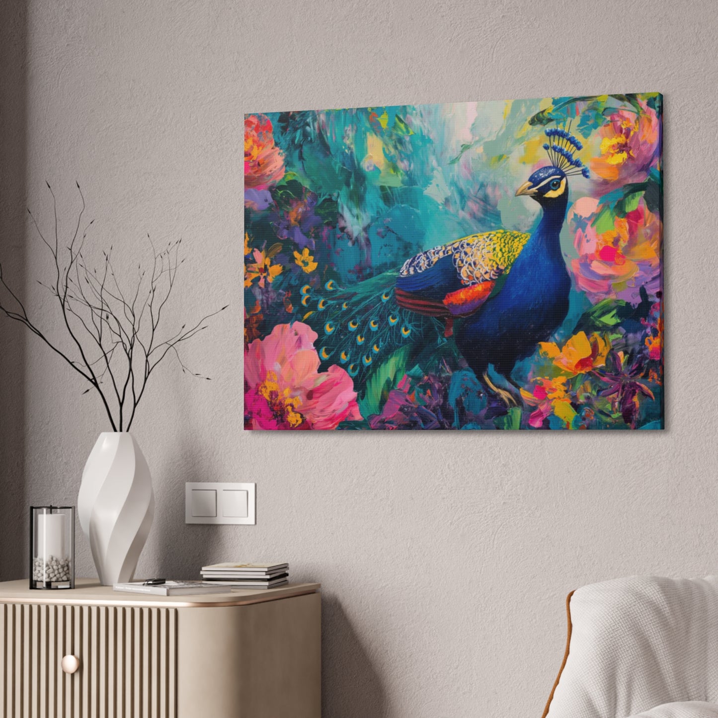 Jungle Majesty: Peacock in Vivid Splendor
