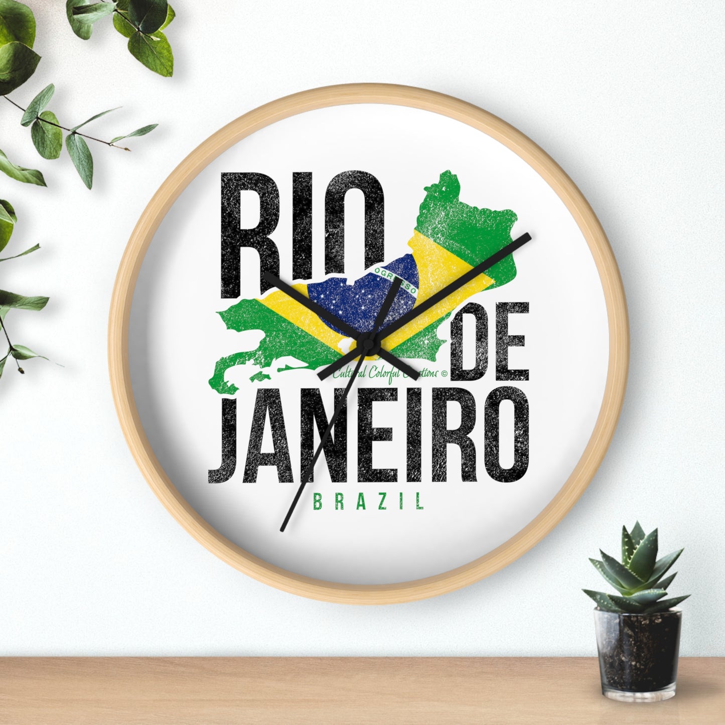 Brazil Flag Wall Clock