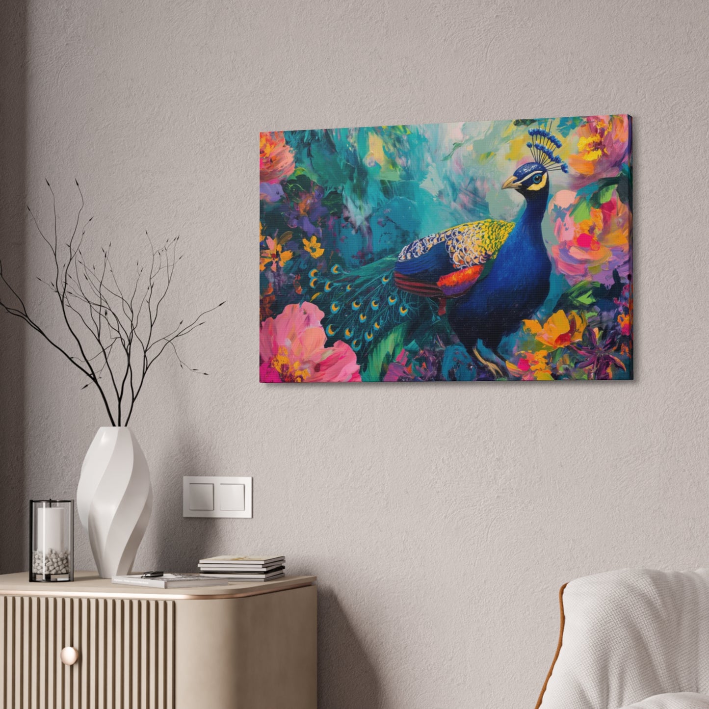 Jungle Majesty: Peacock in Vivid Splendor