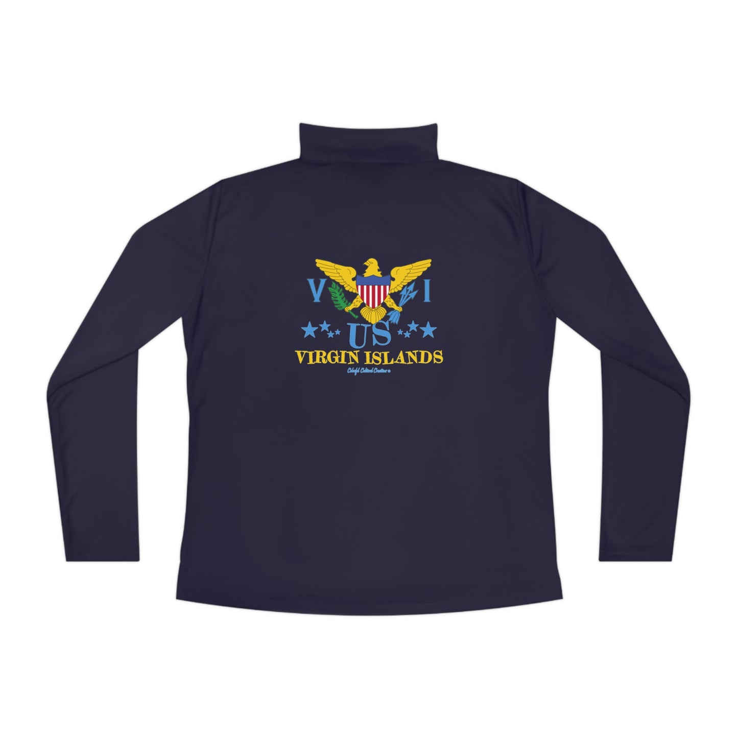 US Virgin Islands Ladies Quarter-Zip Pullover Front and Back Logo (Copy)