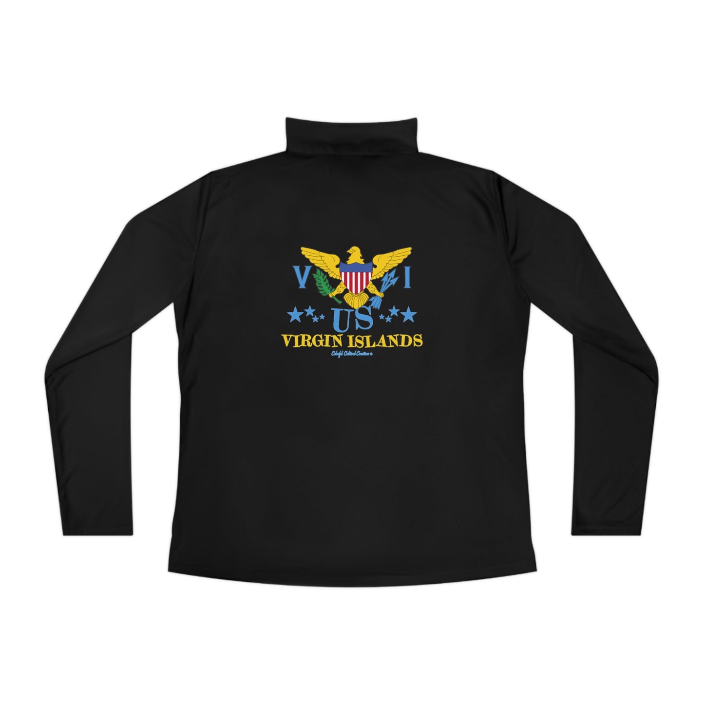 US Virgin Islands Ladies Quarter-Zip Pullover Front and Back Logo (Copy)
