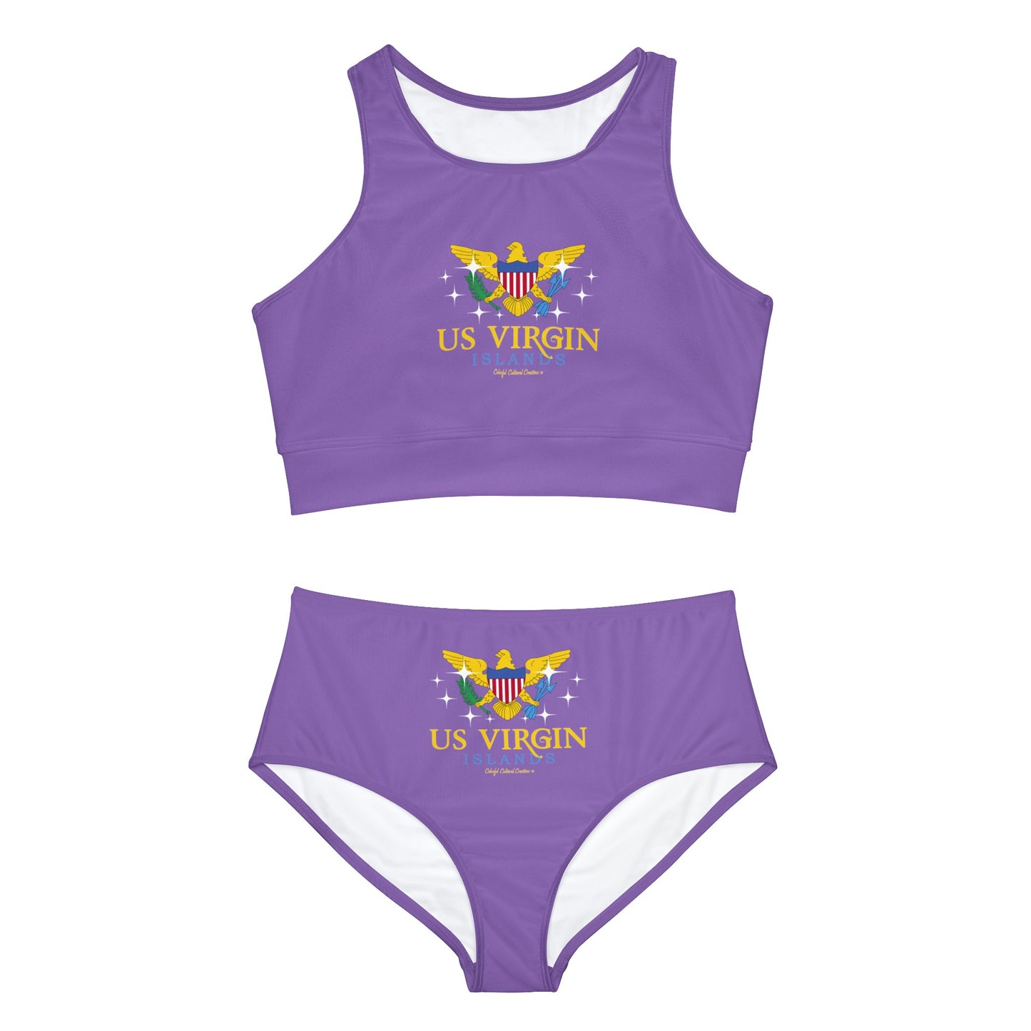 US Virgin Islands Sporty Bikini Set (AOP) Front and Back Logo (Copy)