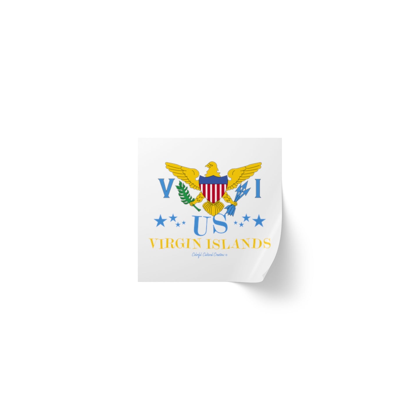 US Virgin Islands Square Sticker Label Rolls (Copy)