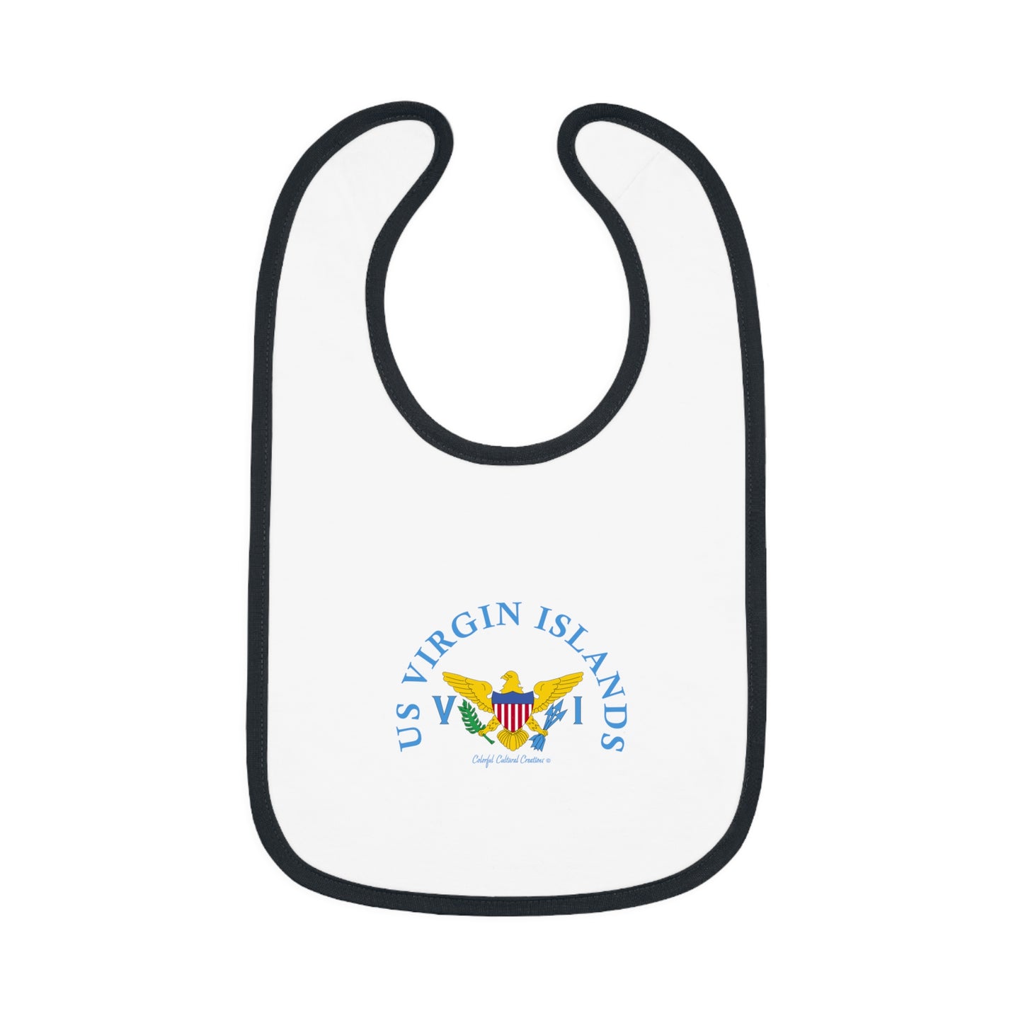 US Virgin Islands Baby Contrast Trim Jersey Bib (Copy)