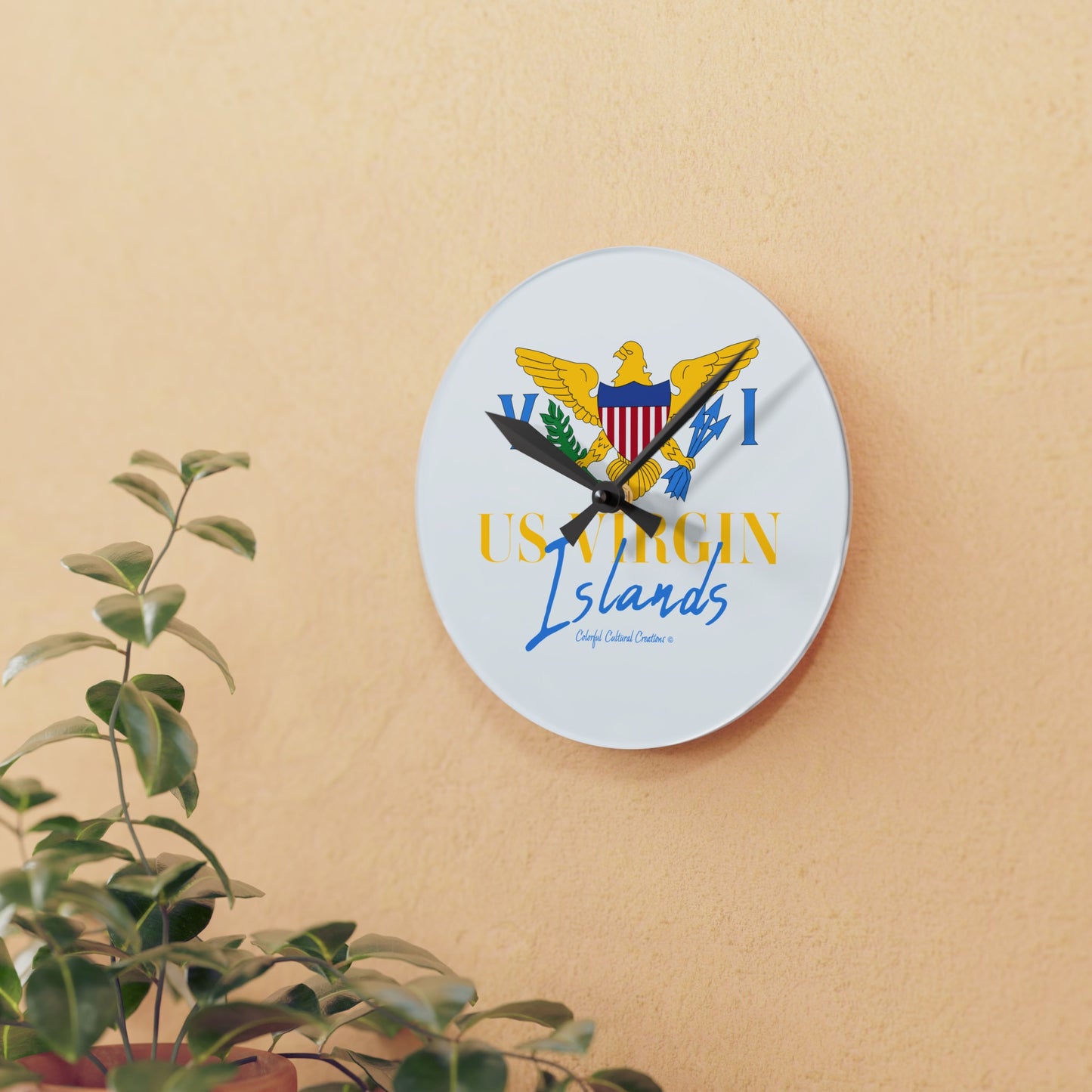 US Virgin Islands Acrylic Wall Clock (Copy)