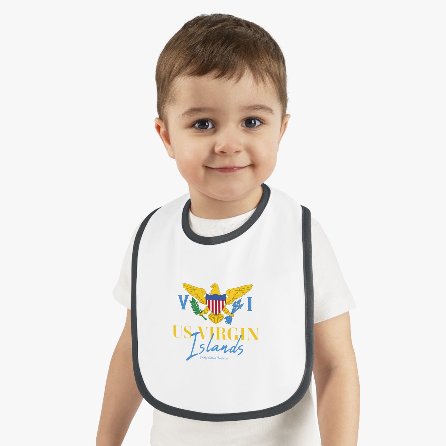 US Virgin Islands Baby Contrast Trim Jersey Bib (Copy)