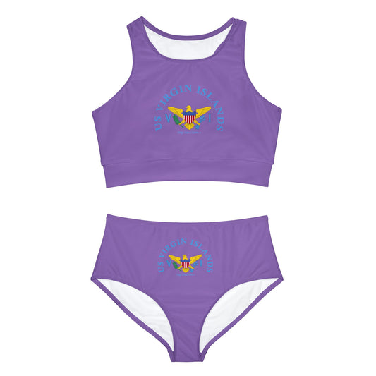 US Virgin Islands Sporty Bikini Set (AOP) Front and Back Logo (Copy)