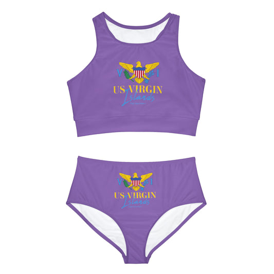 US Virgin Islands Sporty Bikini Set (AOP) Front and Back Logo (Copy)