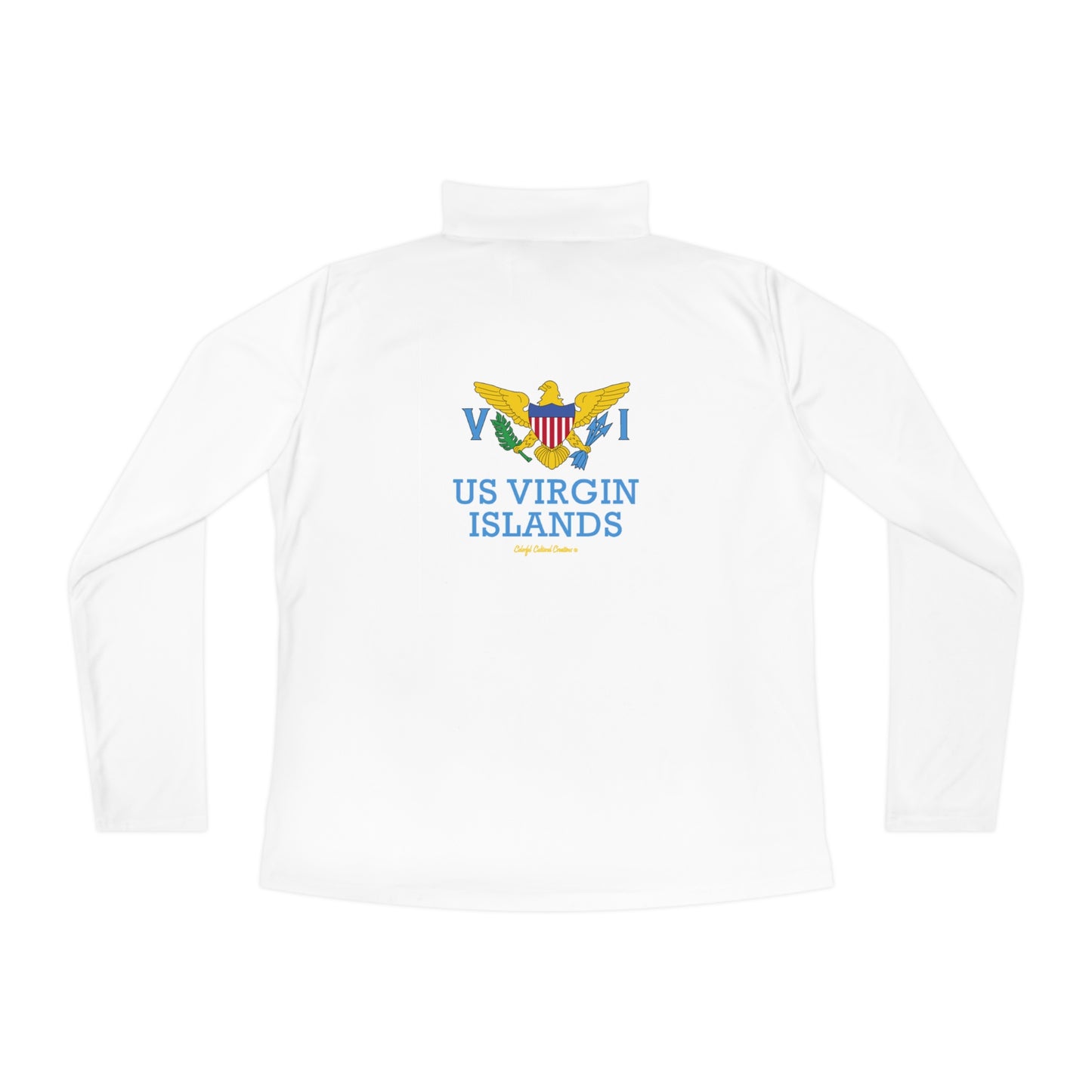 US Virgin Islands Ladies Quarter-Zip Pullover Front and Back Logo (Copy)