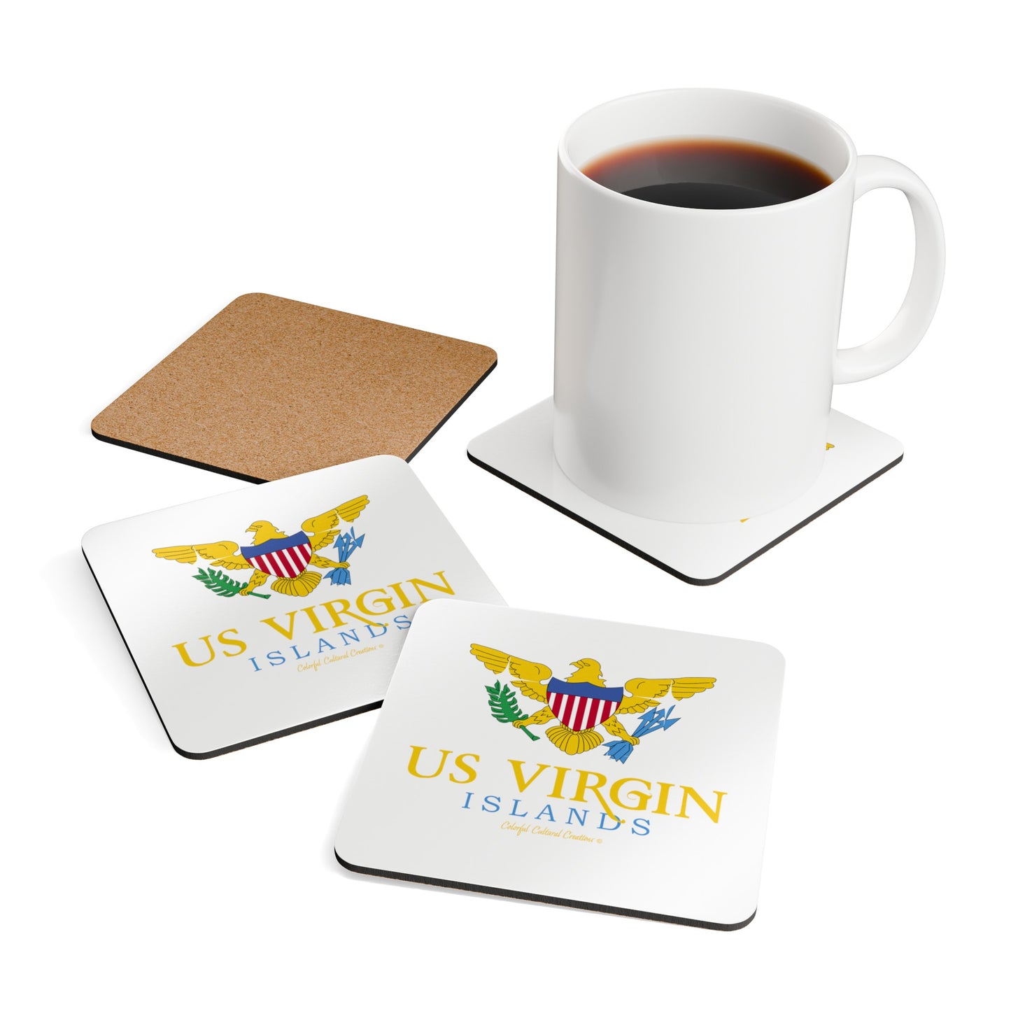 US Virgin Islands Corkwood Coaster Set (Copy)