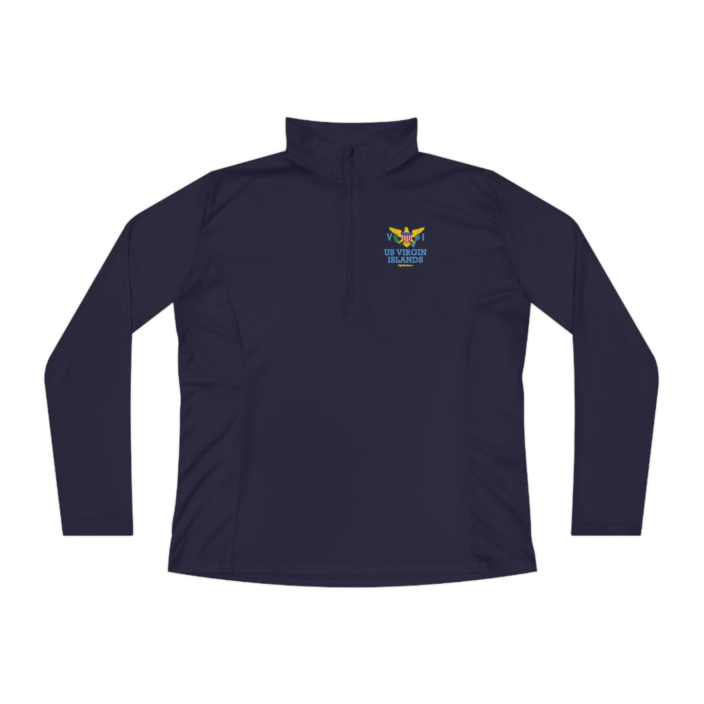 US Virgin Islands Ladies Quarter-Zip Pullover Front and Back Logo (Copy)