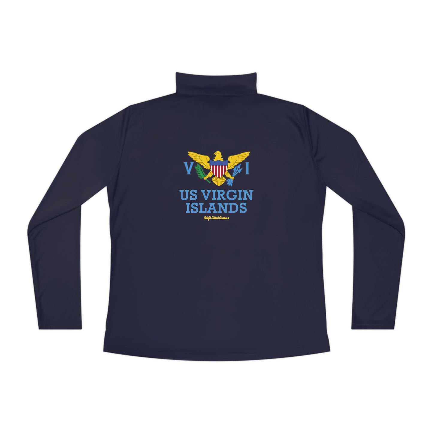 US Virgin Islands Ladies Quarter-Zip Pullover Front and Back Logo (Copy)