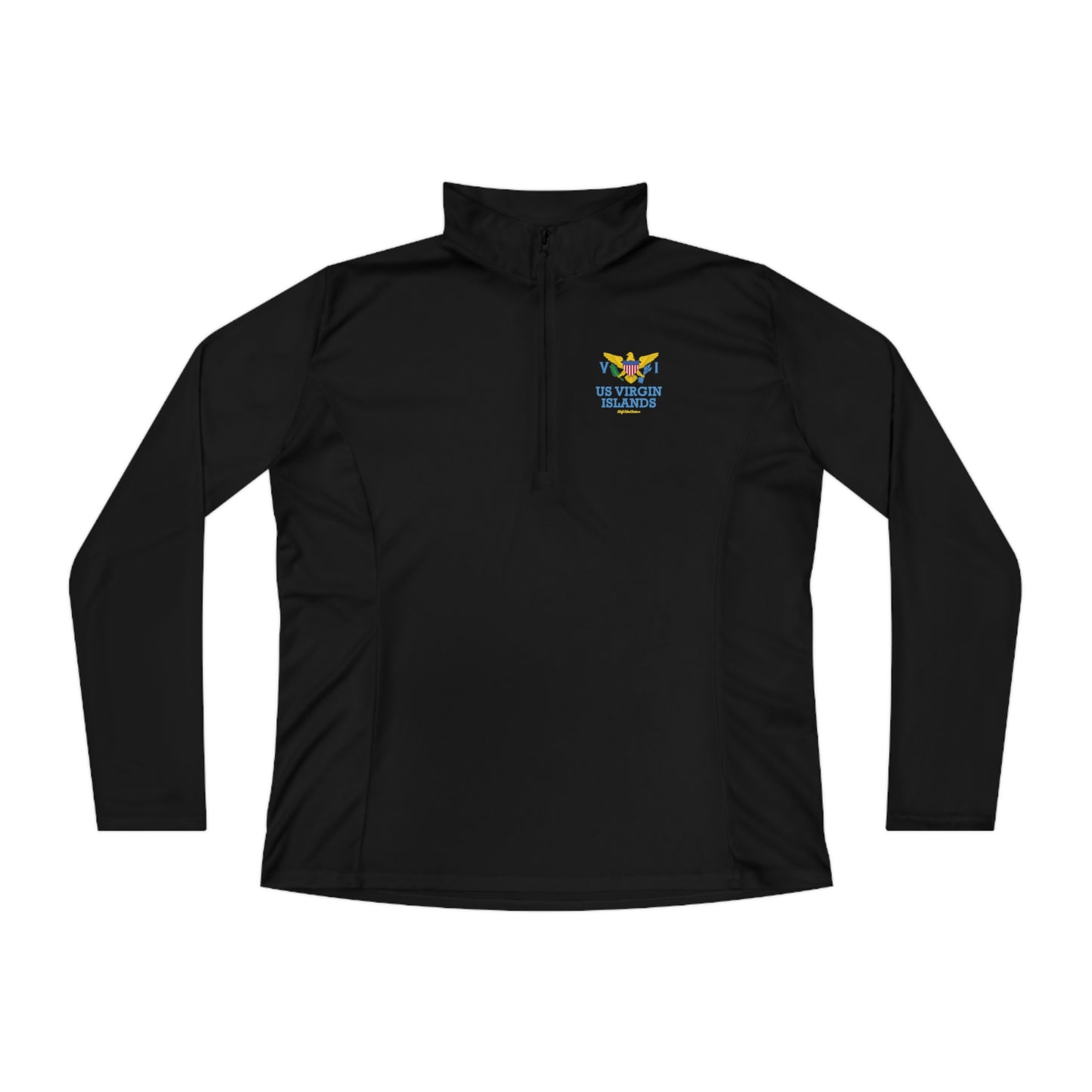 US Virgin Islands Ladies Quarter-Zip Pullover Front and Back Logo (Copy)